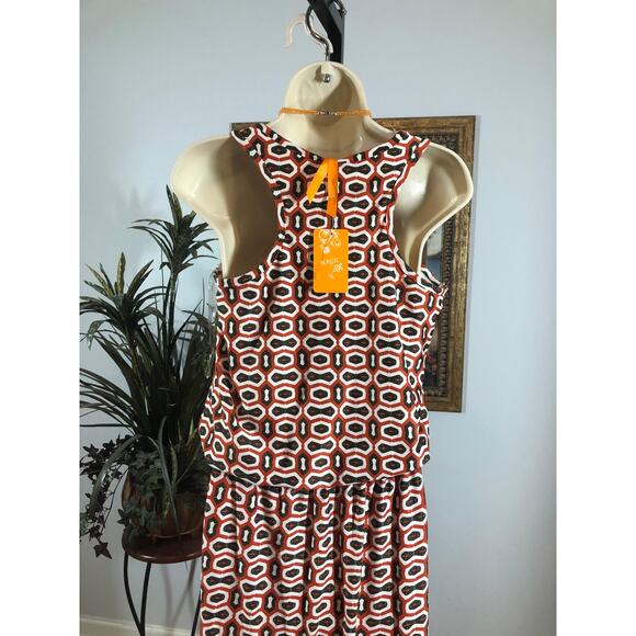 Magic Maxi Dress Women Small Red Geometric Sleeveless Stretch Boho Casual - Picture 3 of 12